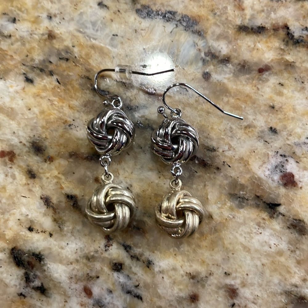 Sterling silver Double Love ❤️ Knot Earrings